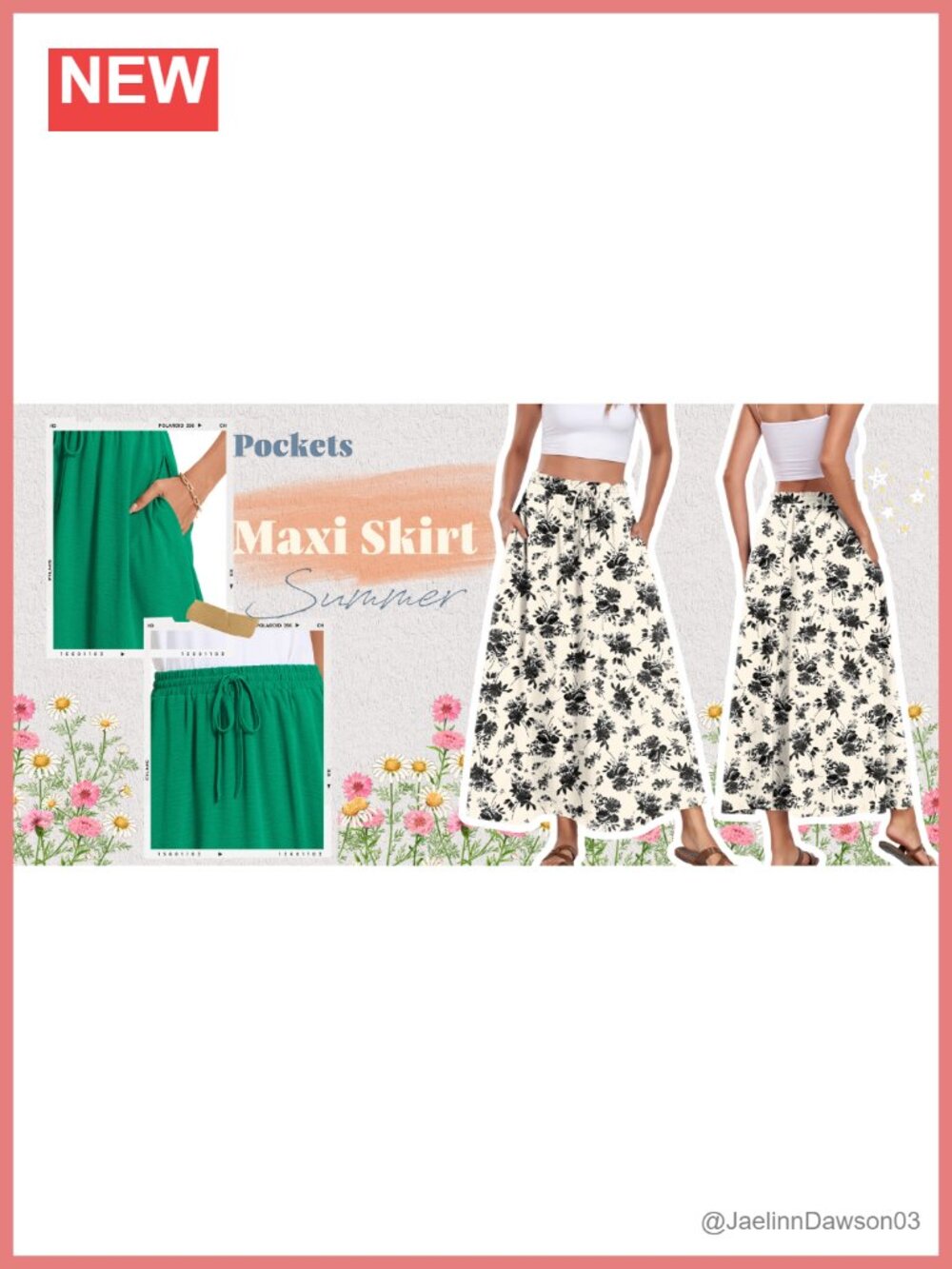 Flowy A-Line Maxi Skirt for Women with Pockets - Picture 6 of 6